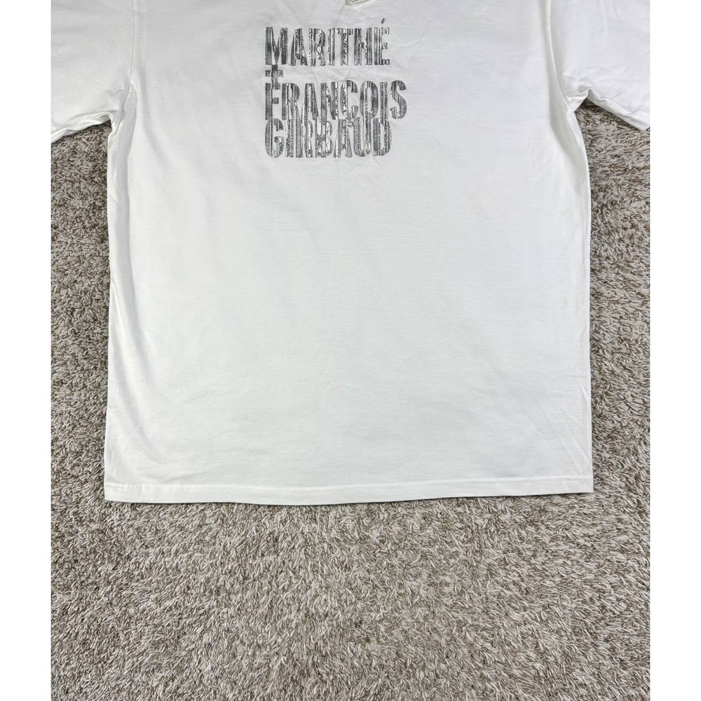 Vintage Y2K Marithé François Girbaud Metallic Logo T-Shirt Size 2XL Hip Hop - Picture 3 of 10